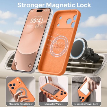 iP 17 Pro Liquid Silicone Shockproof Case (Orange)