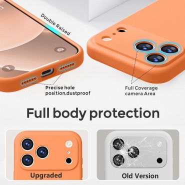 iP 17 Pro Liquid Silicone Shockproof Case (Orange)