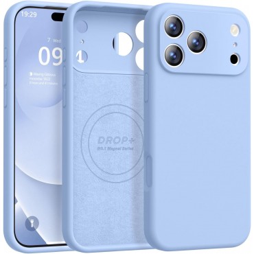iP 17 Pro Liquid Silicone Shockproof Case (Light Blue)