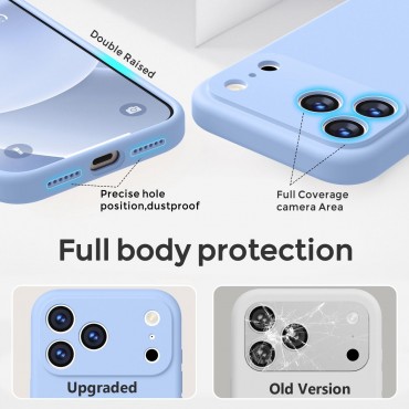 iP 17 Pro Liquid Silicone Shockproof Case (Light Blue)
