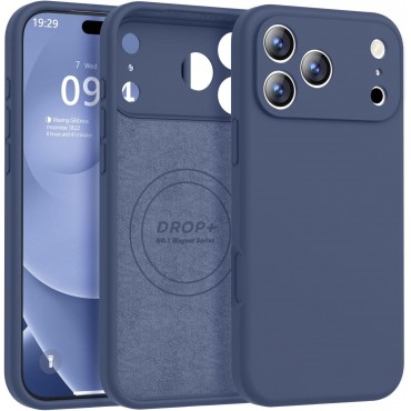 iP 17 Pro Liquid Silicone Shockproof Case (Navy Blue)