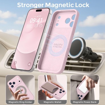 iP 17 Pro Liquid Silicone Shockproof Case (pink)
