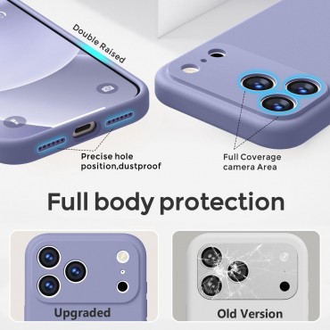 iP 17 Pro Liquid Silicone Shockproof Case (Lavender Grey)