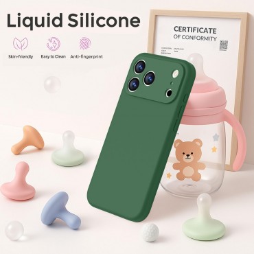 iP 17 Pro Liquid Silicone Shockproof Case (Green)