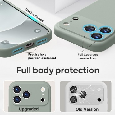 iP 17 Pro Liquid Silicone Shockproof Case (Calke Green)