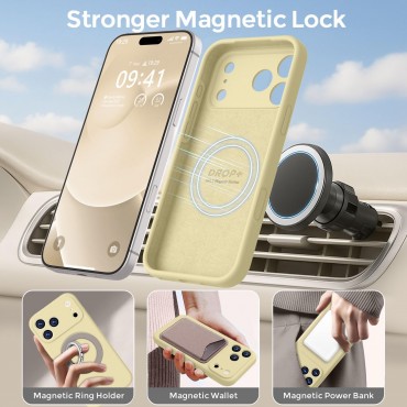 iP 17 Pro Liquid Silicone Shockproof Case (yellow)