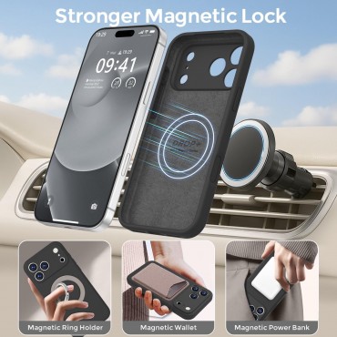 iP 17 Pro Liquid Silicone Shockproof Case (black)