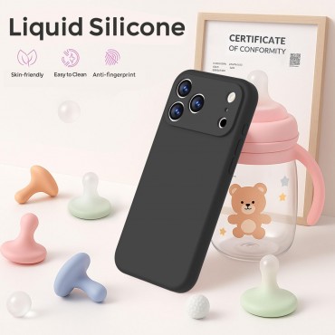 iP 17 Pro Liquid Silicone Shockproof Case (black)