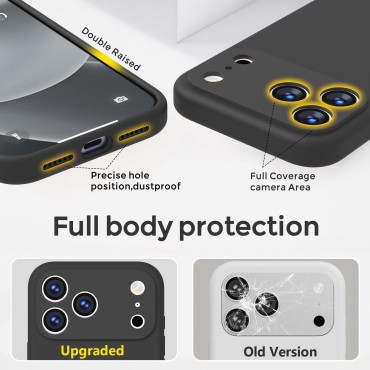 iP 17 Pro Liquid Silicone Shockproof Case (black)