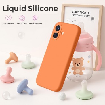 iP 17 Liquid Silicone Shockproof Case (orange)