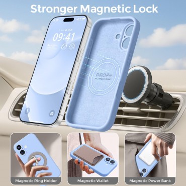 iP 17 Liquid Silicone Shockproof Case (Light Blue)
