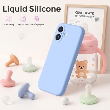 iP 17 Liquid Silicone Shockproof Case (Light Blue)