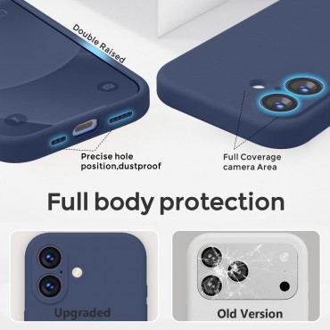 iP 17 Liquid Silicone Shockproof Case (Navy Blue)