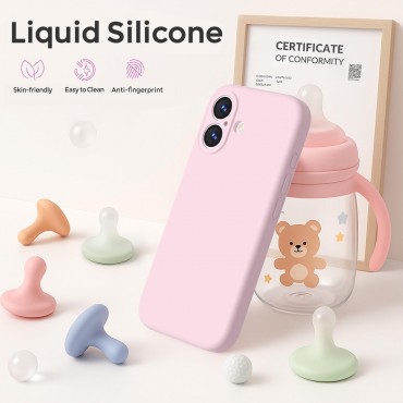 iP 17 Liquid Silicone Shockproof Case (pink)