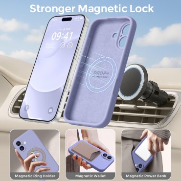 iP 17 Liquid Silicone Shockproof Case (Lavender Grey)