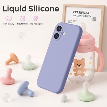 iP 17 Liquid Silicone Shockproof Case (Lavender Grey)