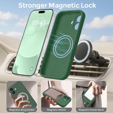 iP 17 Liquid Silicone Shockproof Case (Green)
