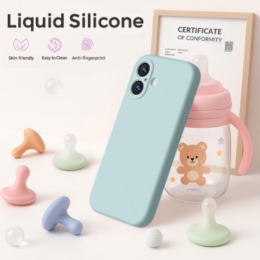 iP 17 Liquid Silicone Shockproof Case (mint)