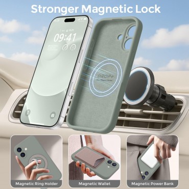 iP 17 Liquid Silicone Shockproof Case (Calke Green)