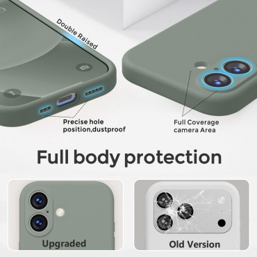 iP 17 Liquid Silicone Shockproof Case (Calke Green)