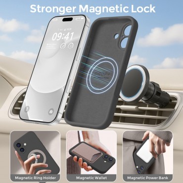 iP 17 Liquid Silicone Shockproof Case (black)