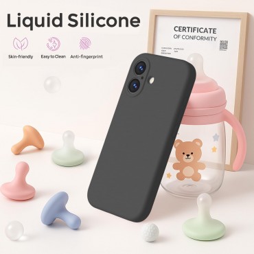 iP 17 Liquid Silicone Shockproof Case (black)